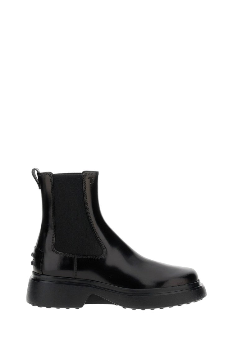 Tod's Black Gommini Calfskin Leather Ankle Boots
