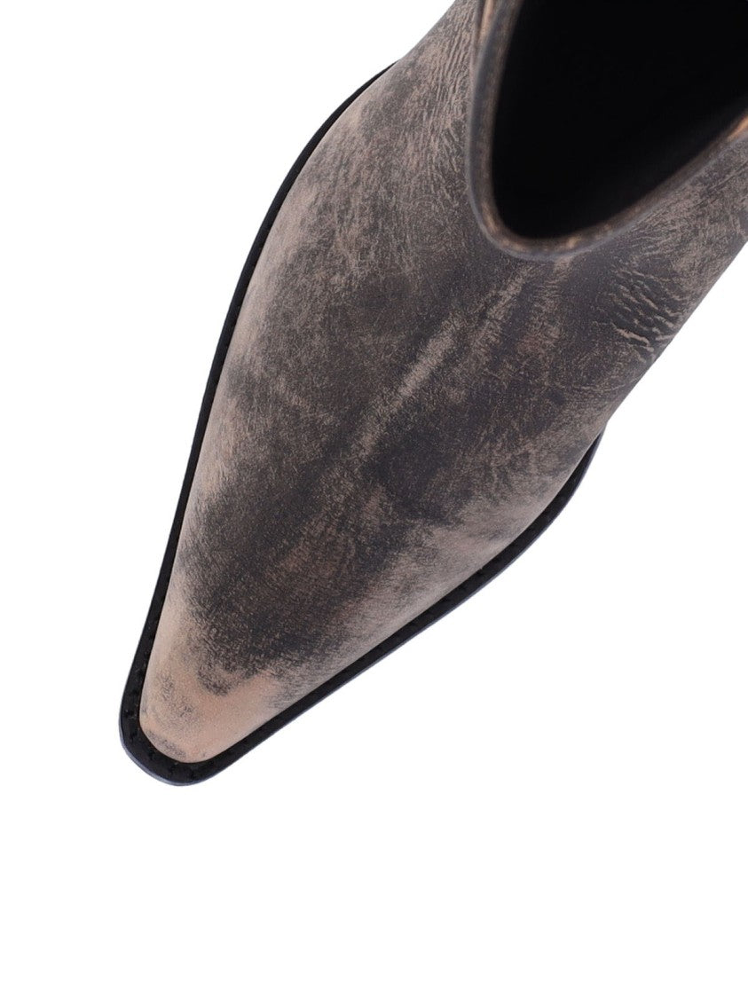 Khaite Mid-Calf Boots With Squared Pointed Toe