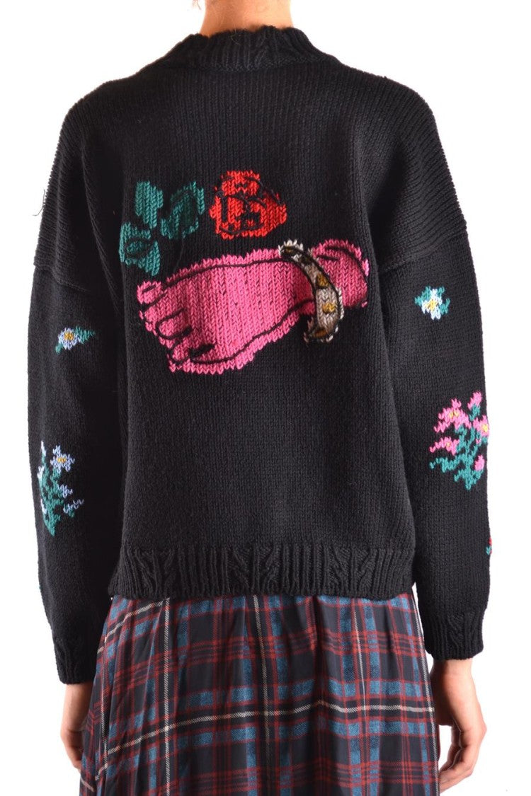 Philosophy Di Lorenzo Serafini Relaxed Fit Black Wool Sweater