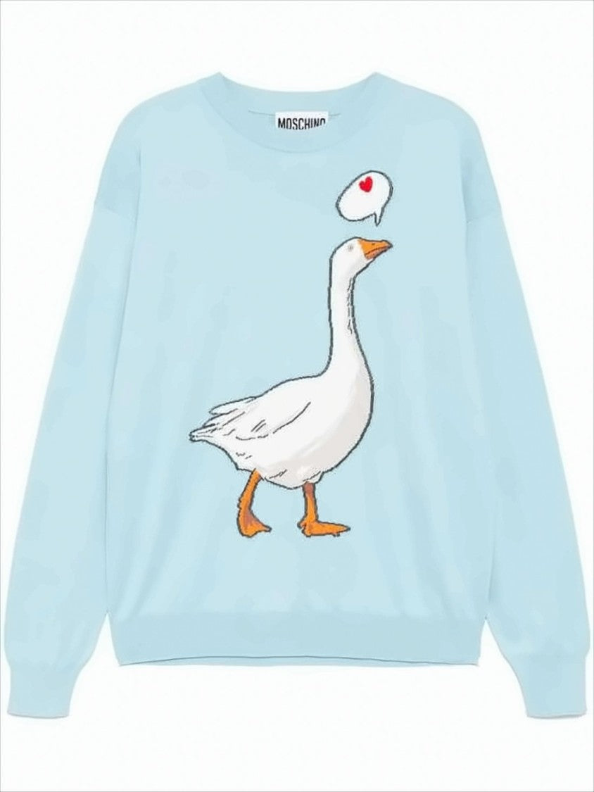 Moschino Light Blue Cotton Sweater