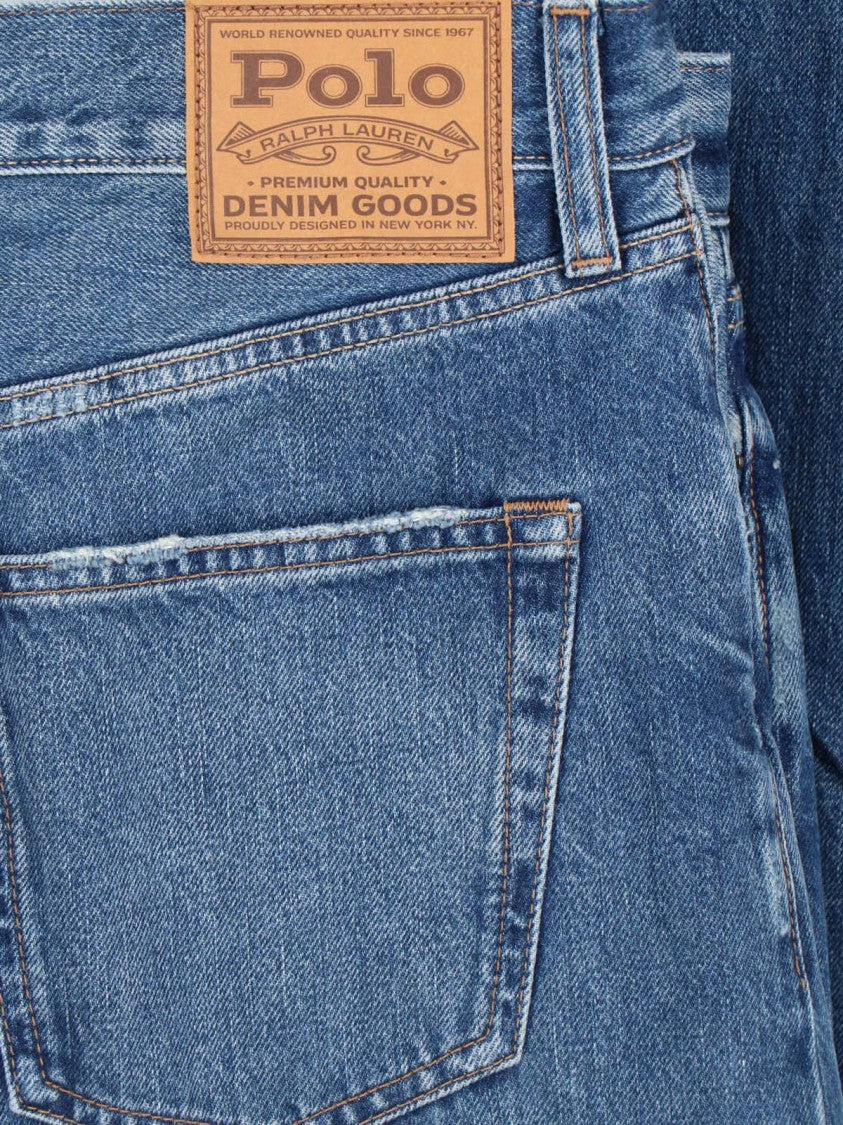 Polo Ralph Lauren Blue High-Waisted Distressed Denim Jeans