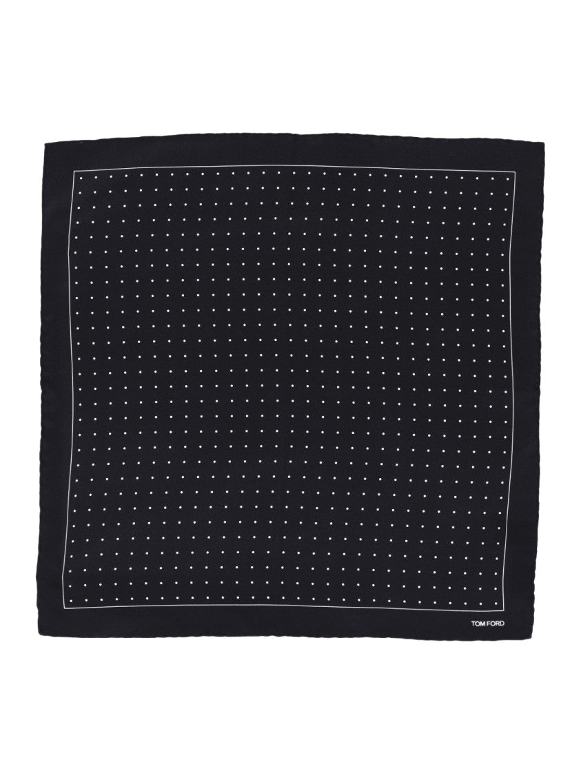 Tom Ford Polka Dot Pocket Square – Black