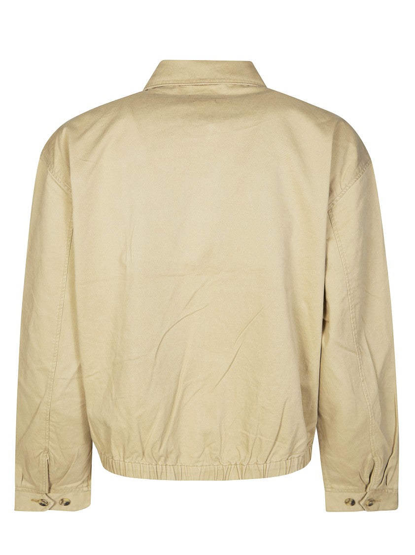 Polo Ralph Lauren Neutral Pointed Collar Zip Bomber Jacket