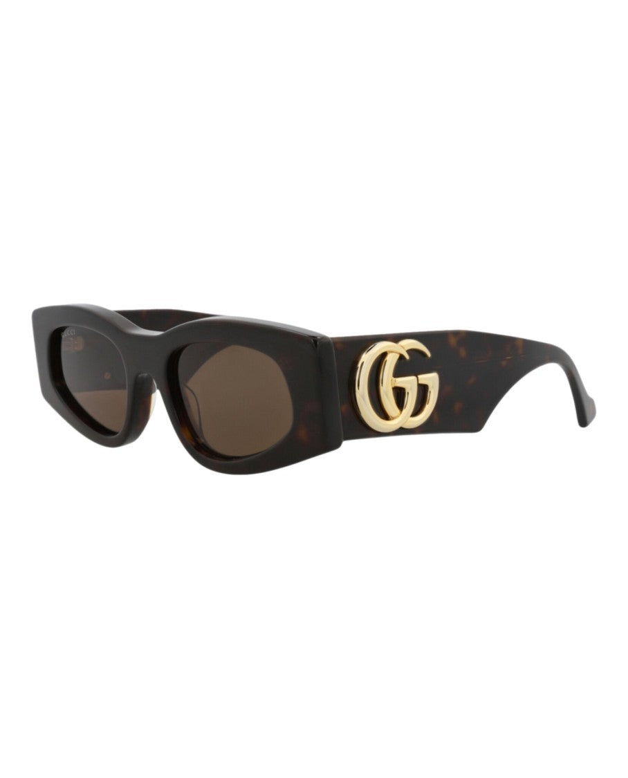 Gucci Square-Frame Recycled Acetate Sunglasses With Gold Logo Detail