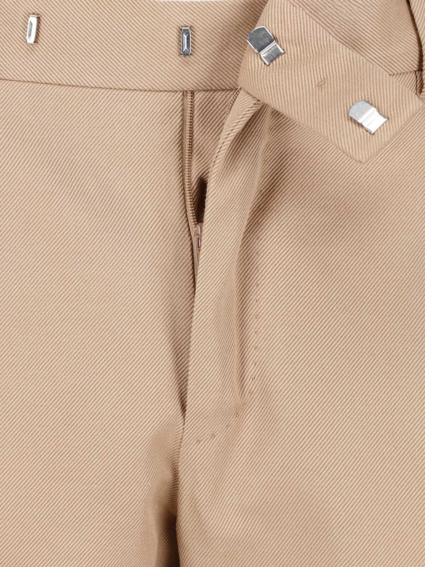 Pt Torino Beige Tailored Straight-Leg Virgin Wool-Blend Pants
