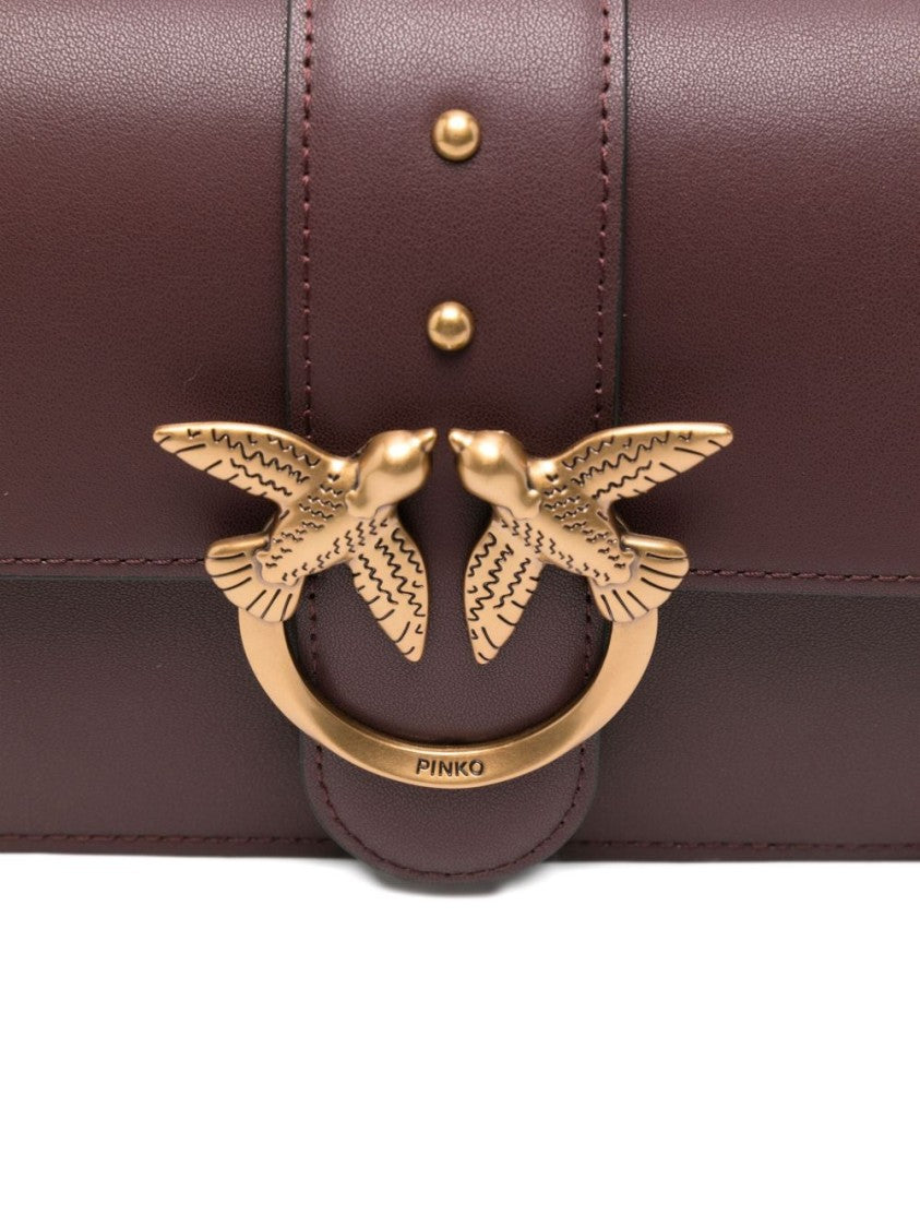 Pinko Structured Shoulder Bag With Gold-Tone Bird Clasp
