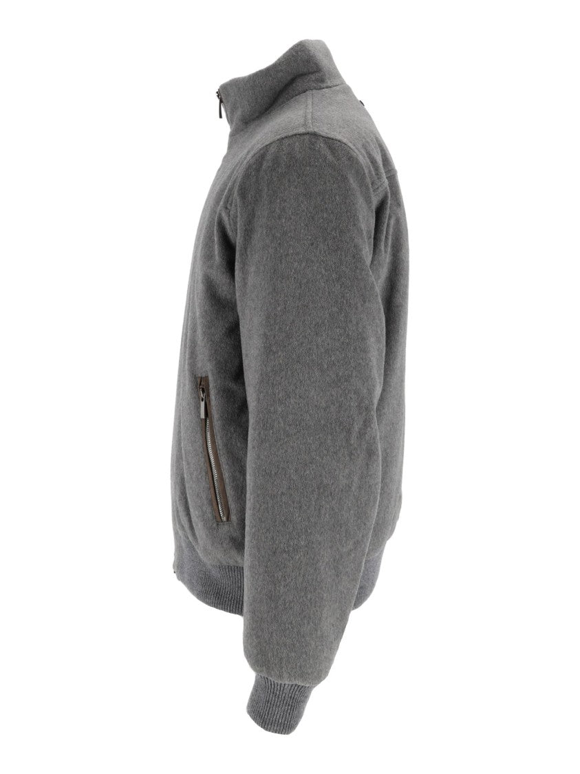 Peserico Structured High Collar Zip Outerwear Jacket