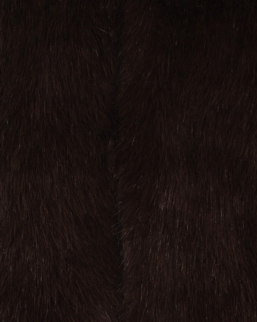 Rotate Cropped High Collar Faux Fur Jacket