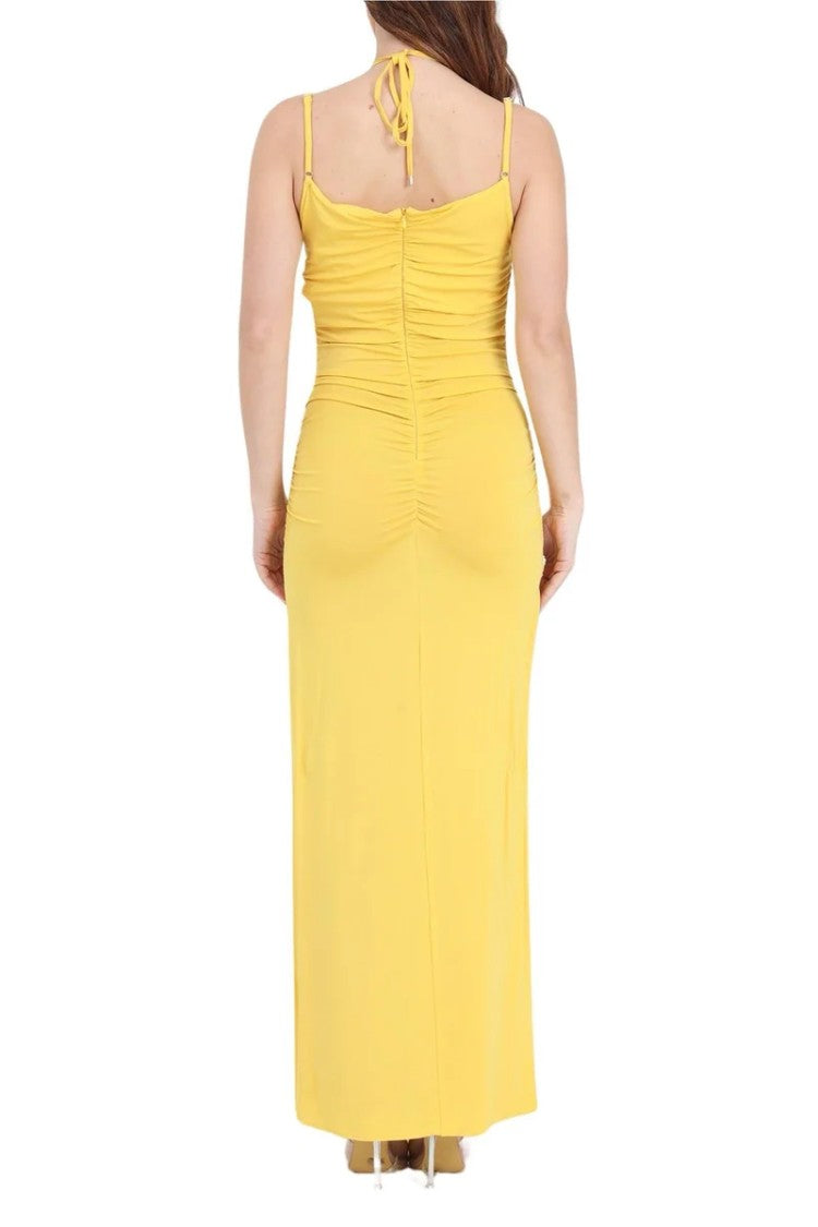 Simona Corsellini Long Ruched Dress - Yellow