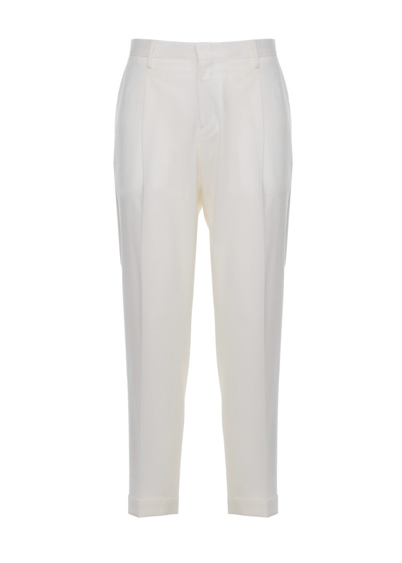 Briglia 1949 Ivory Tiberios Wool Straight-Leg Pants