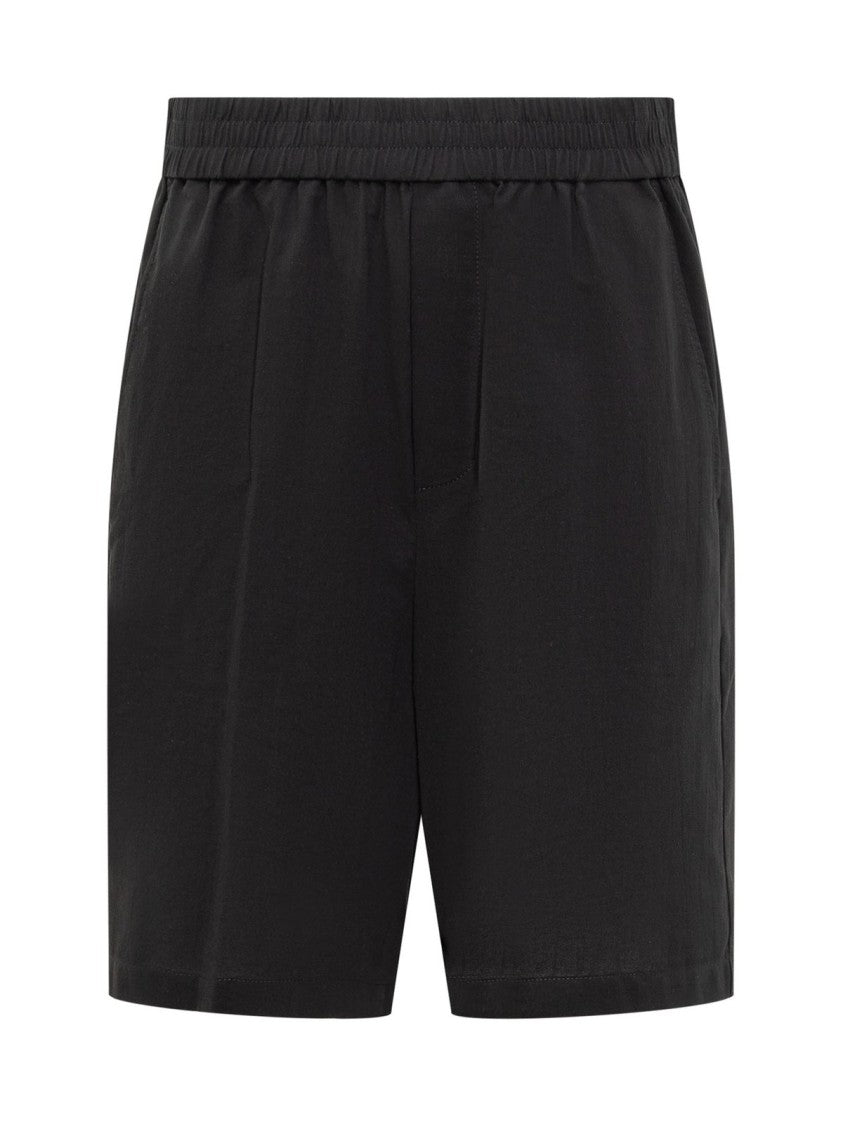 Ami Paris Relaxed Bermuda Shorts With Elastic Waistband