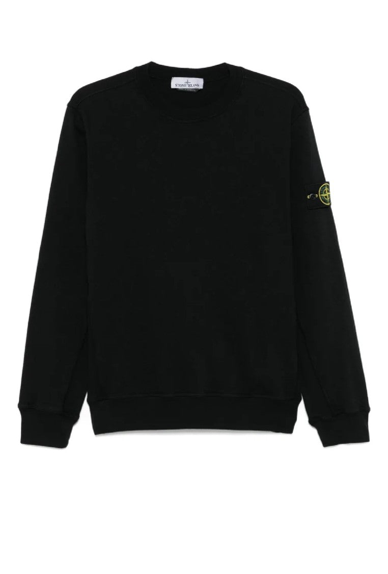Stone Island Relaxed-Fit Black Crewneck Sweatshirt