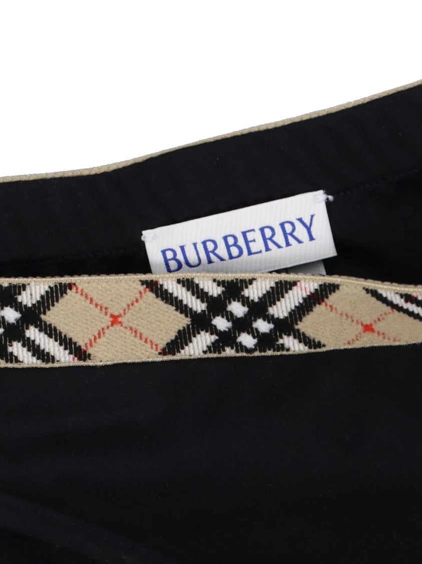 Burberry Black Check Waistband Minimalist Bikini Bottom