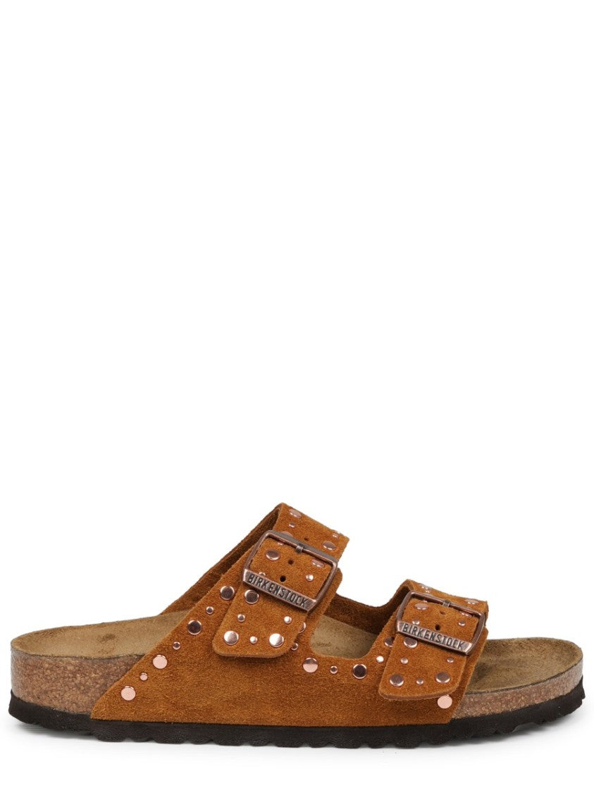 Birkenstock Two-Strap Brown Leather Sandals With Adjustable Buckles