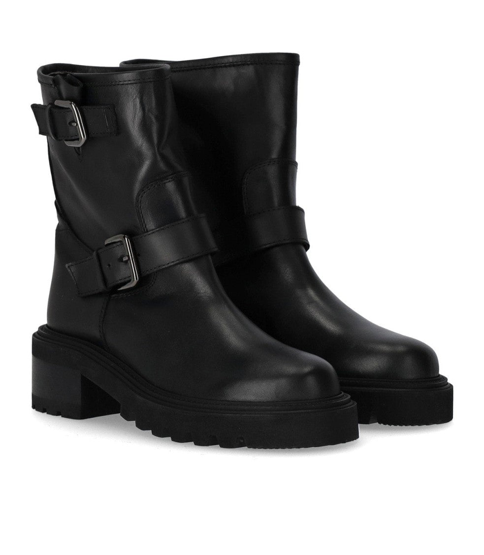 Via Roma 15 Malibu' Black Biker Bootie