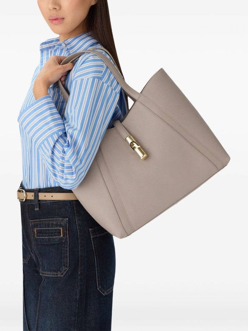 Furla Structured Smooth Leather Tote Bag