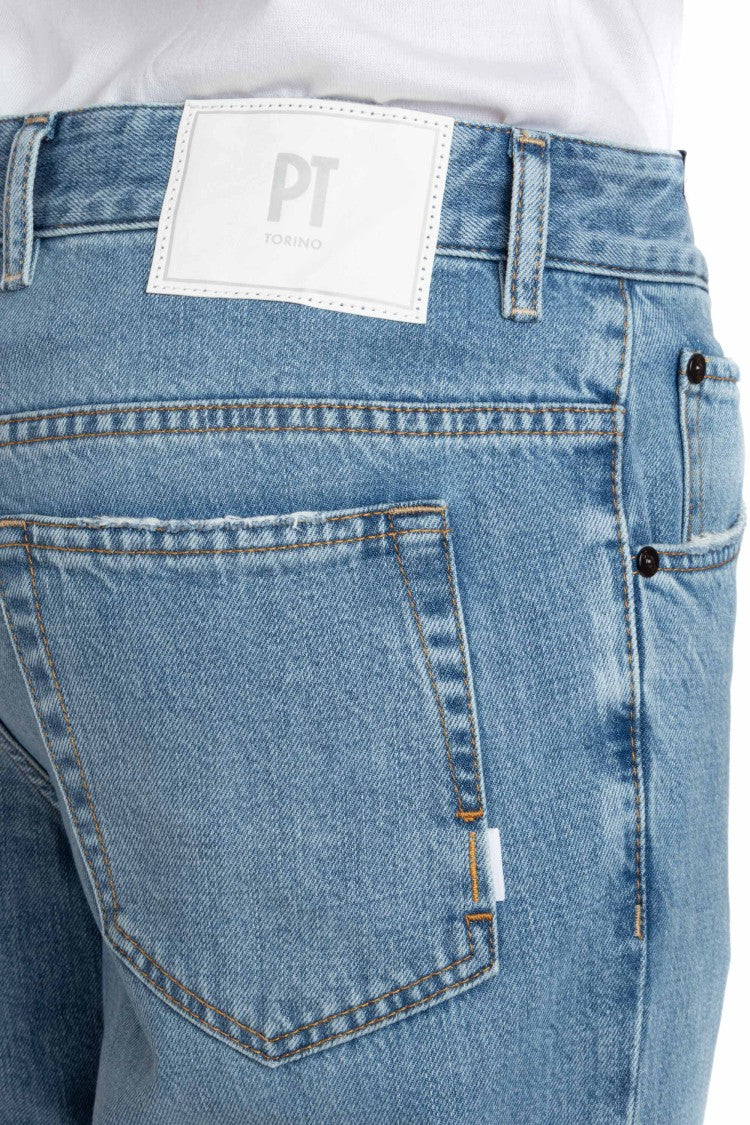 Pt Denim Light Wash Cotton-Lyocell Rebel Fit Jeans