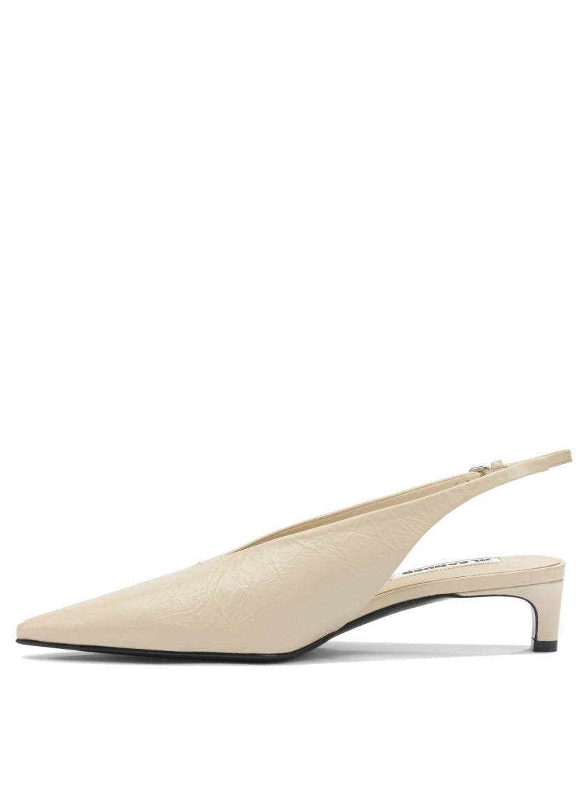 Jil Sander Pointed Toe Leather Slingbacks
