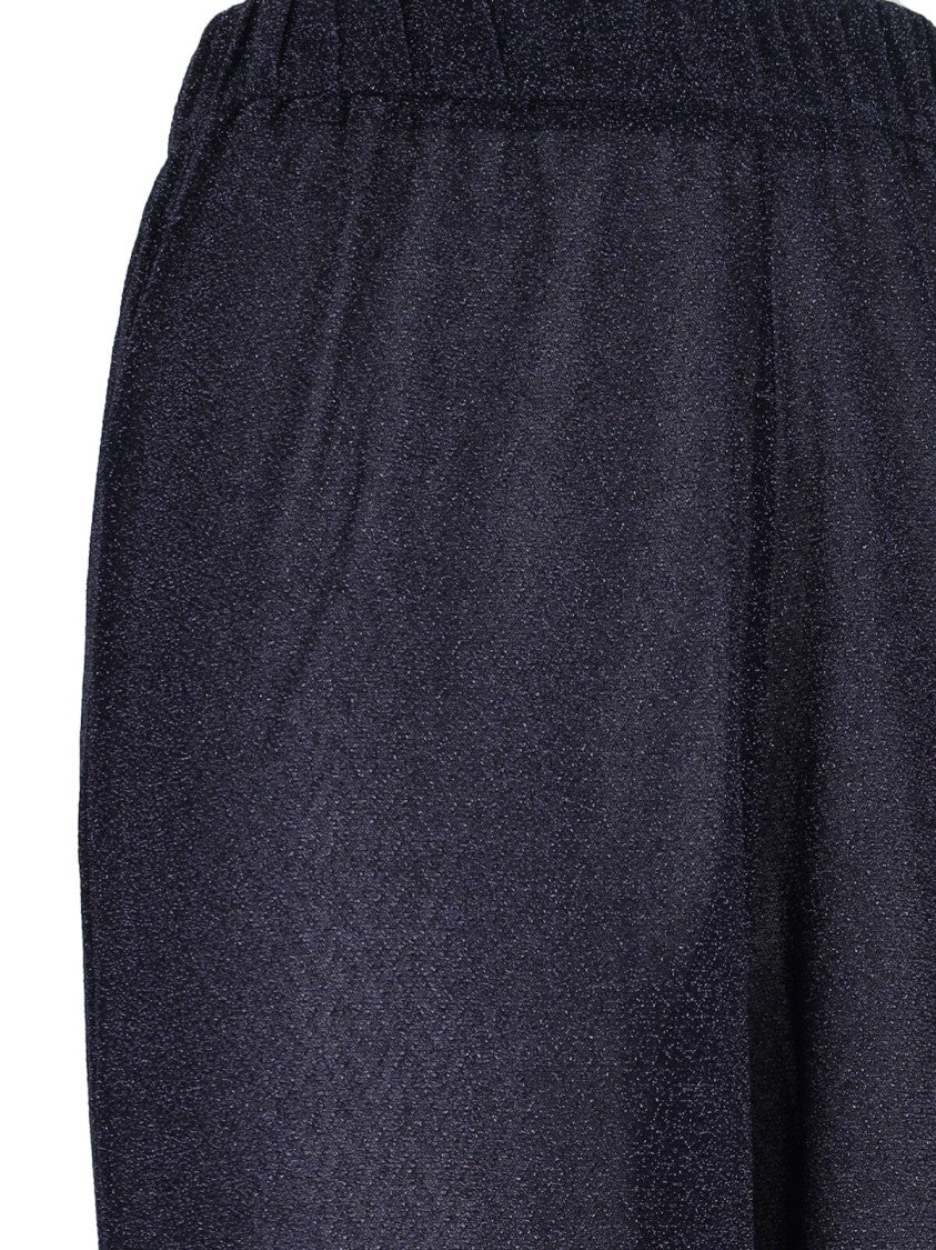 Oséree Wide-Leg Pants In Shimmering Lurex With Metallic Accents