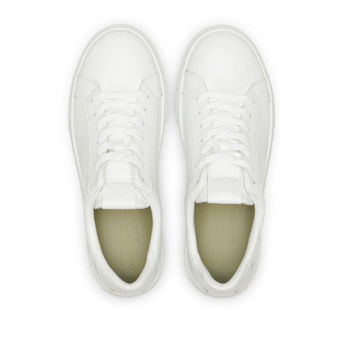 Marc O'polo White Agar Minimalist Lace-Up Leather Sneakers