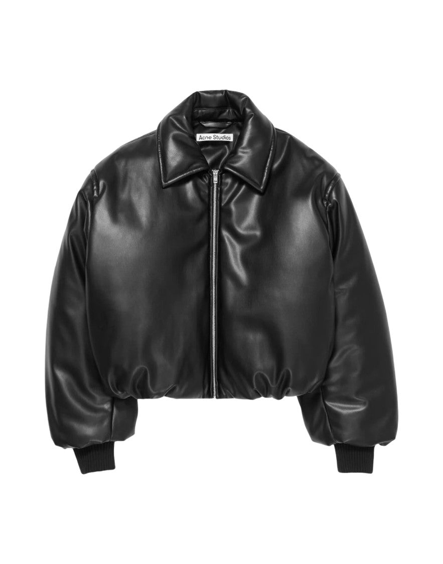Acne Studios Cropped Voluminous Bomber Jacket With Classic Collar