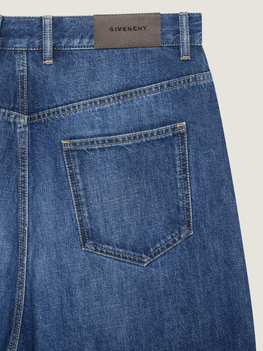Givenchy Relaxed Wide-Leg Blue Twisted Seam Jeans