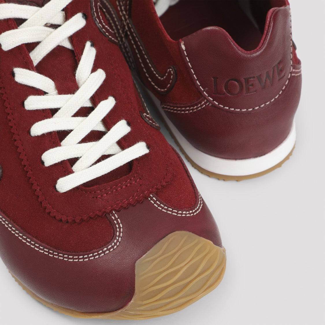 Loewe Ballet Runner 2.0 Burgundy Deerskin Sneakers