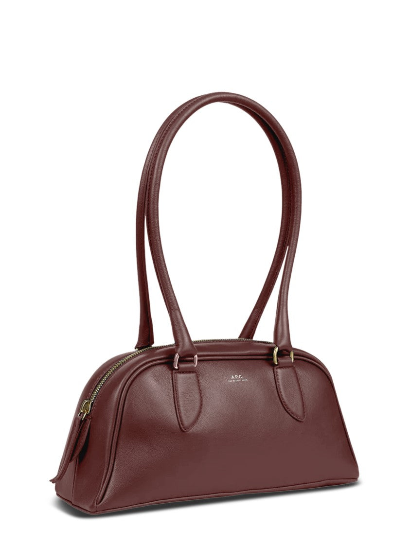 A.P.C. Sac Paloma Small Structured Burgundy Leather Handbag