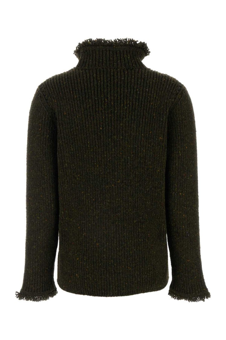 Burberry Melange Bottle Green Wool Sweater