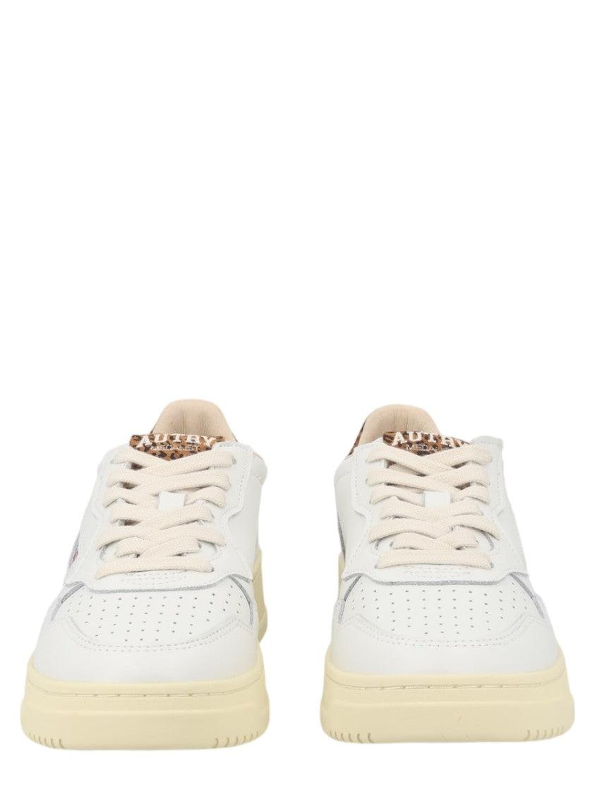 Autry Medalist Low Leopard Print Leather-Suede Sneakers