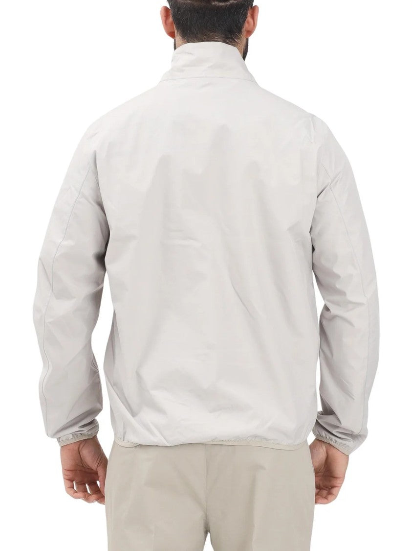 Barbour White Unlined Full-Zip Polyester Windbreaker