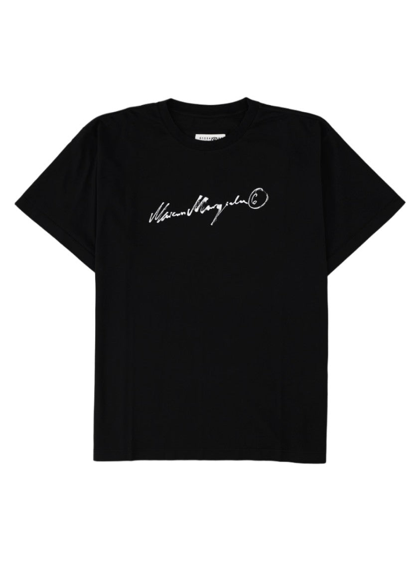 Mm6 By Maison Margiela Script Graphic Short-Sleeve Cotton T-Shirt