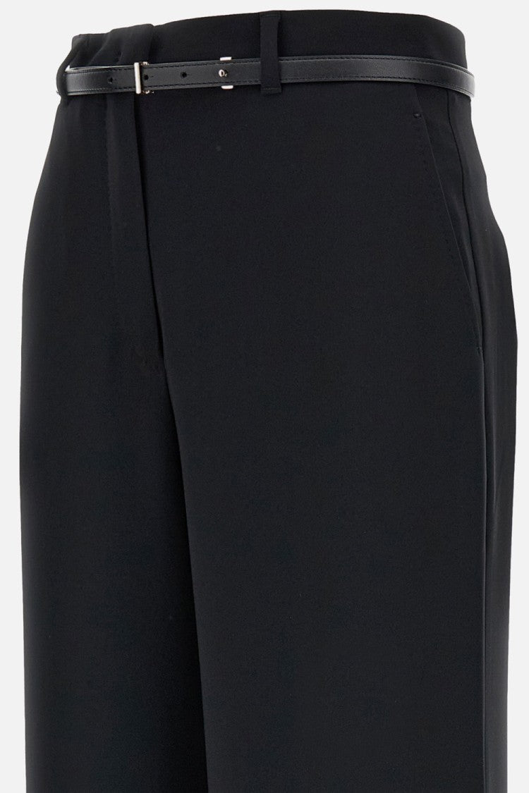 Max Mara Wide Leg Trousers With Leather Belt