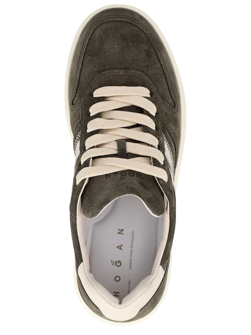 Hogan Moss Green Low-Top Hogan H630 Lace-Up Shoes