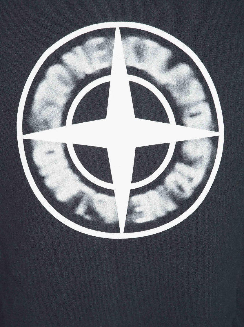 Stone Island Minimalistic Black Compass Sweatshirt