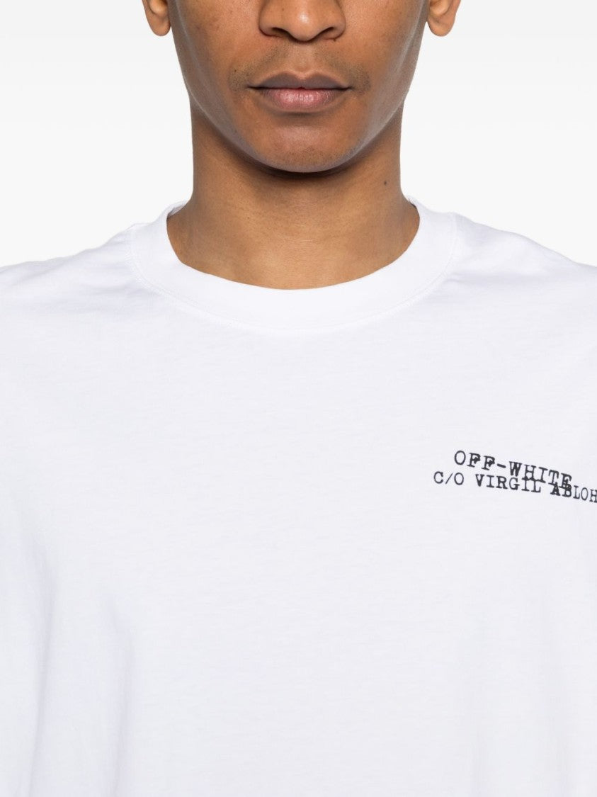 Off-White White Crew Neck Graphic T-Shirt