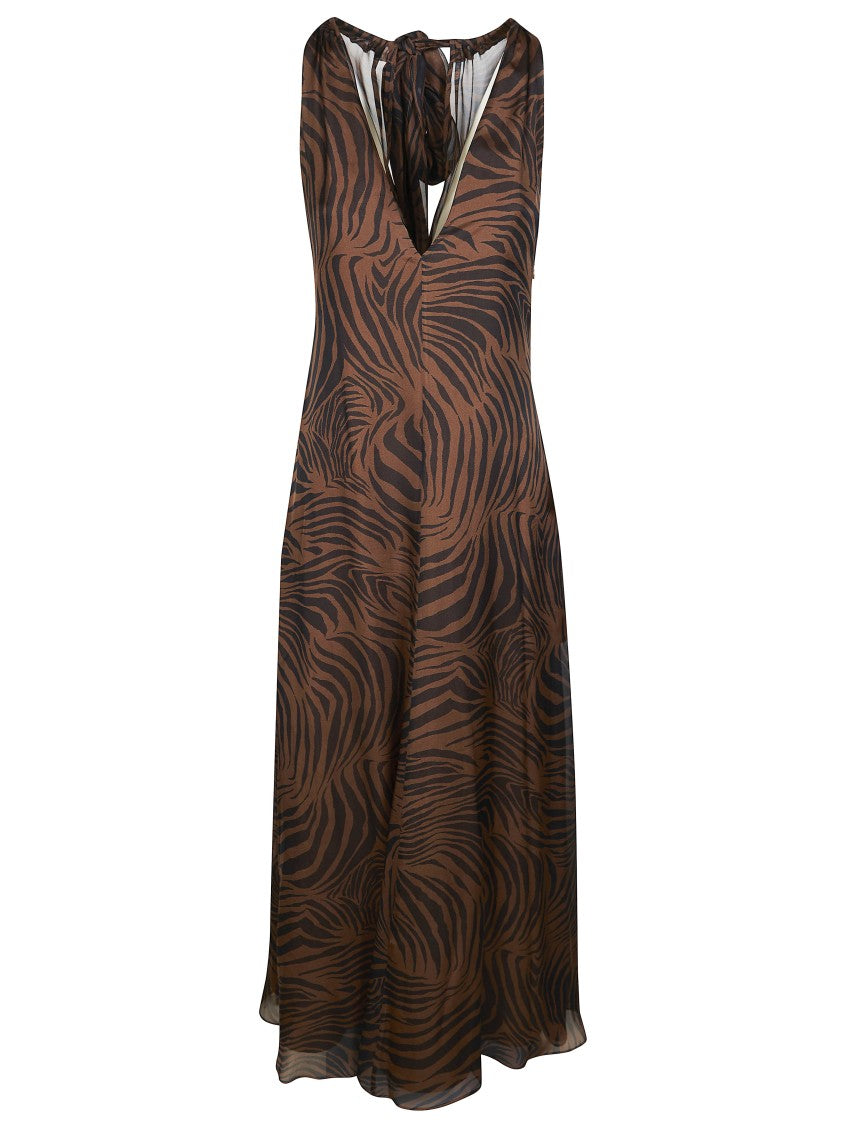 Max Mara Mstsalice Zebra Pattern Midi Dress