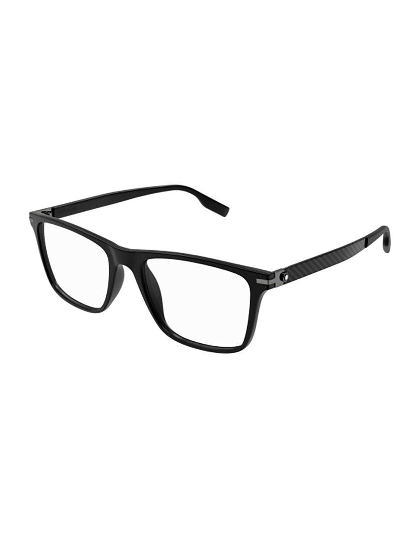 Montblanc Rectangular Acetate Optical Frames With Carbon Fiber Accents