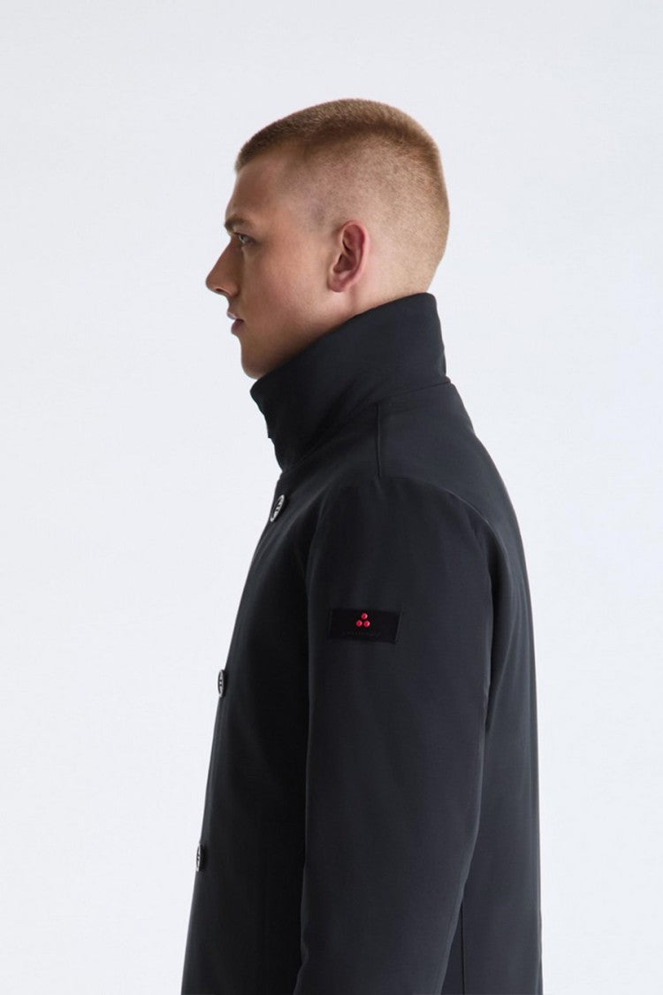 Peuterey Black Double-Breasted Stand-Collar Down Jacket
