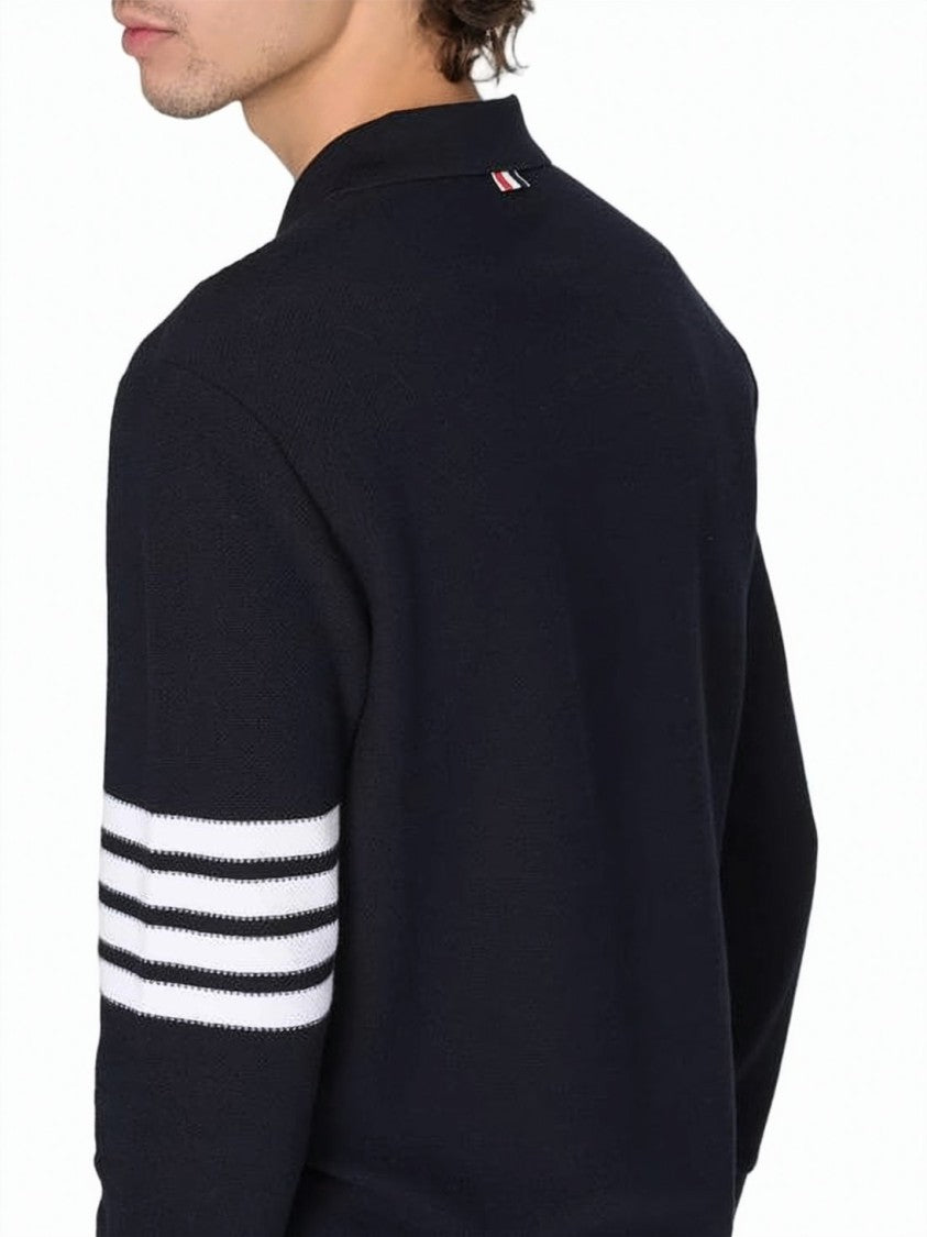 Thom Browne Long-Sleeve Polo Shirt With Classic Collar