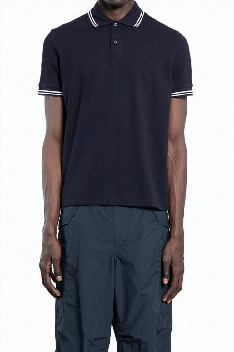 Moncler Classic Short-Sleeve Polo Shirt With Contrasting Stripes