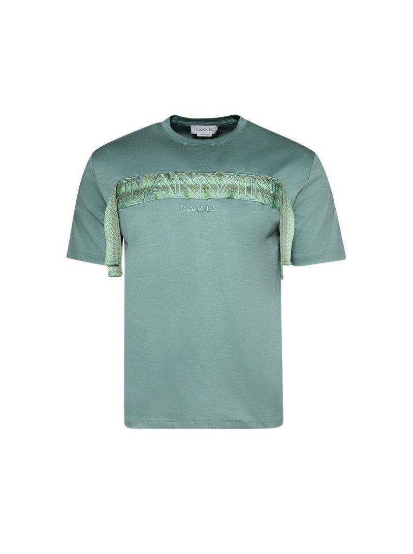 Lanvin Curb Lace Tee Vert De Gris