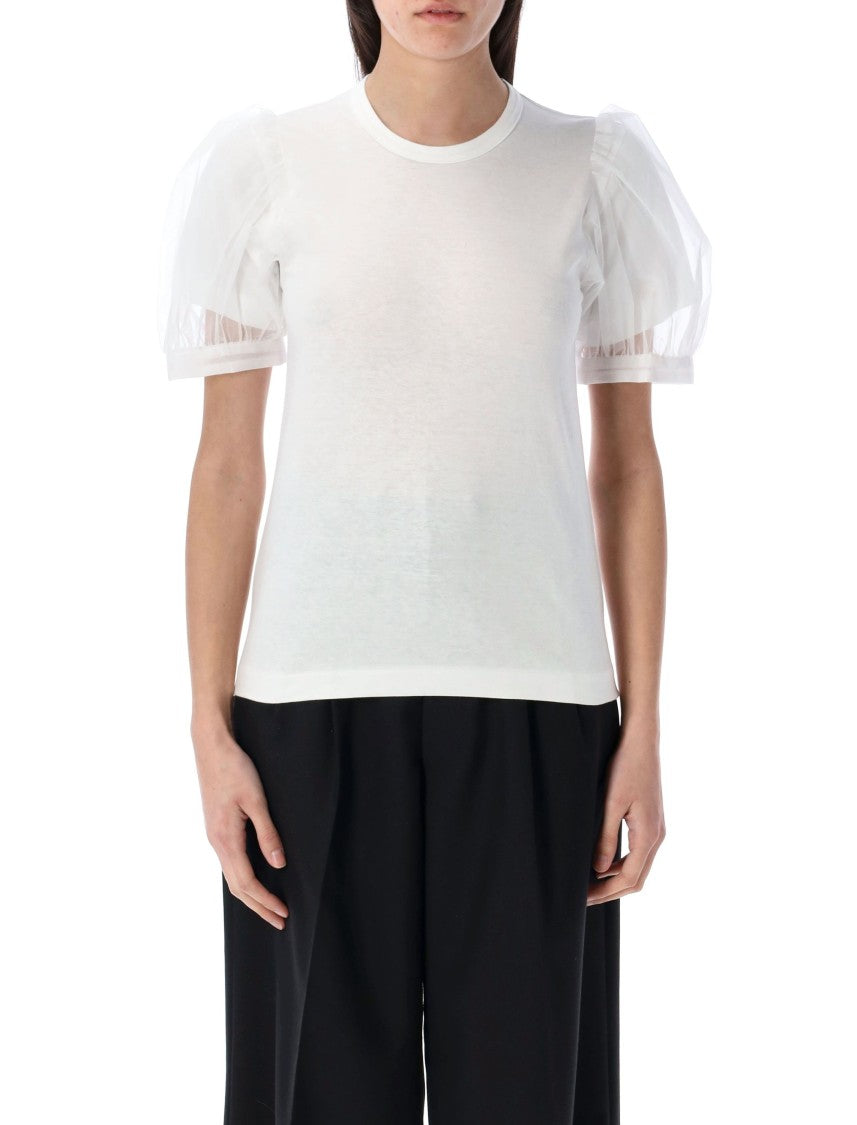 Comme Des Garçons Puff Sleeve White T-Shirt