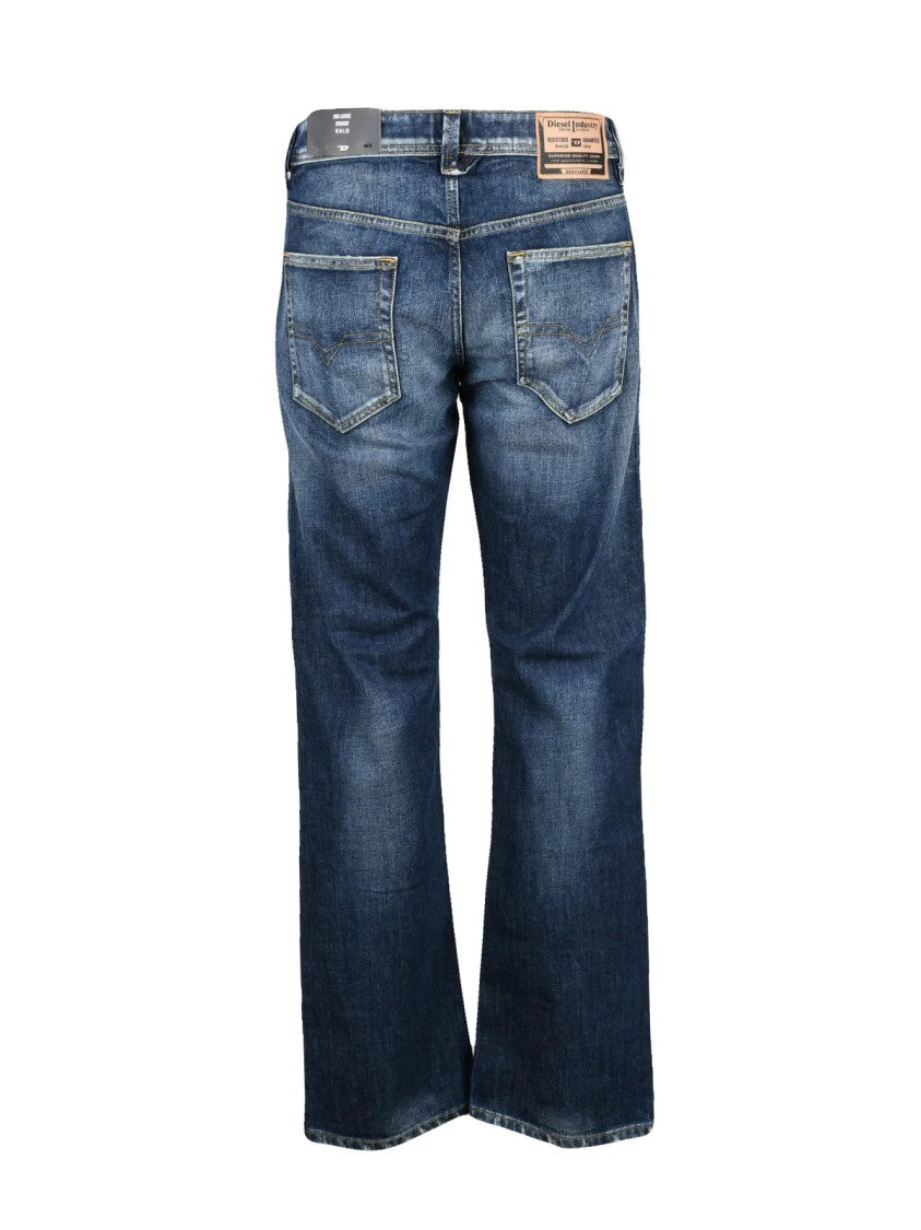 Diesel Blue Cotton-Blend Larkee Straight-Leg Jeans