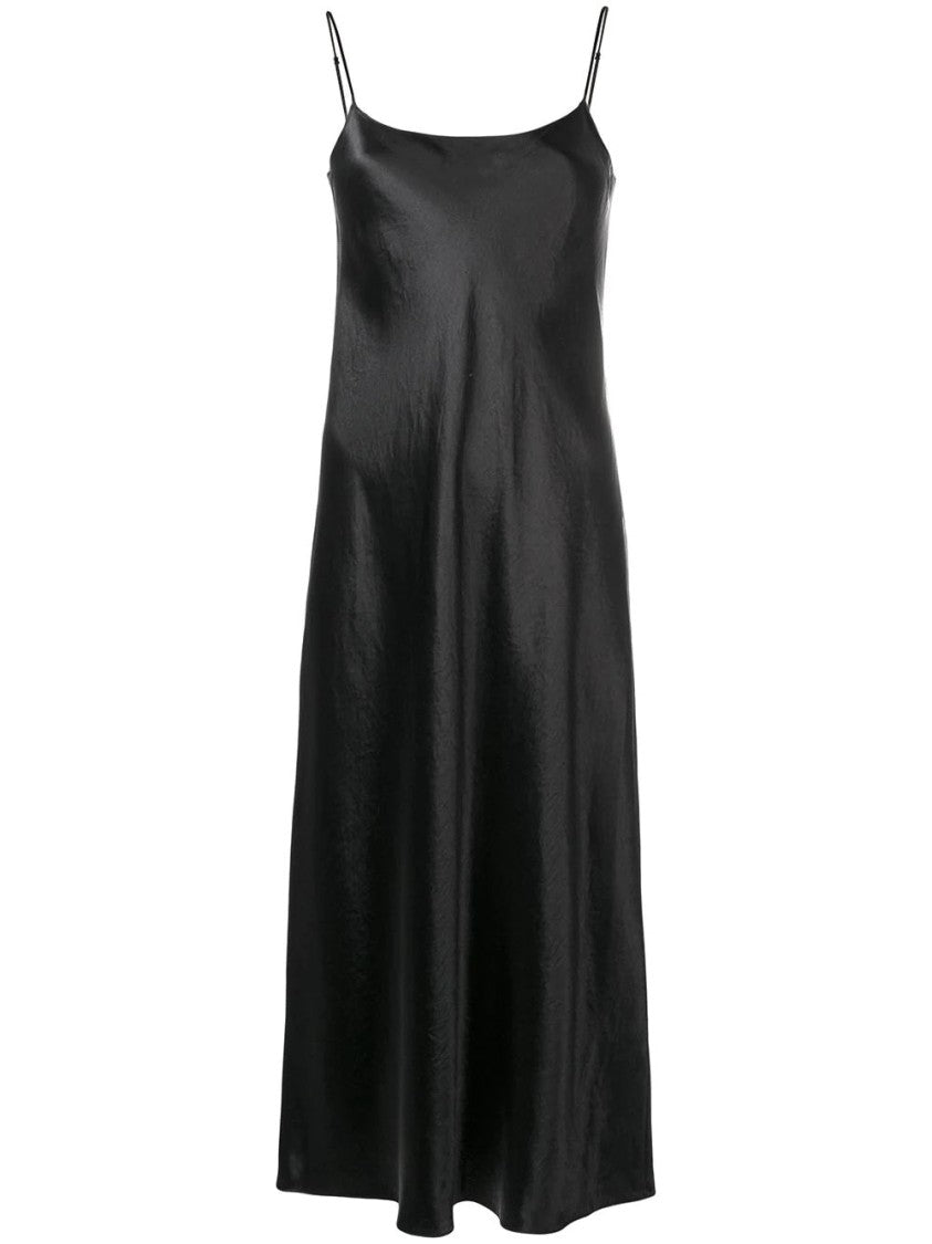 Vince Black Midi Slip Dress With Adjustable Straps