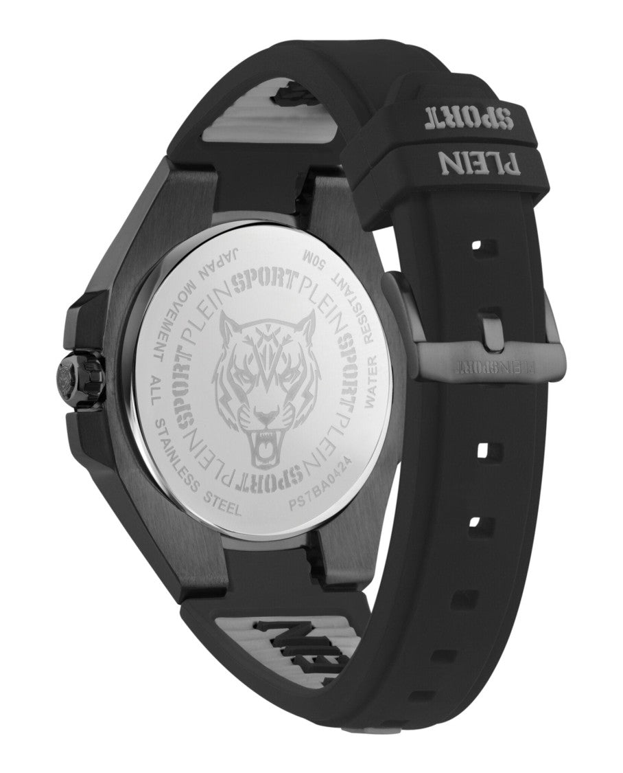 Plein Sport Tigermaster Black Silicone Watch With 47Mm Case