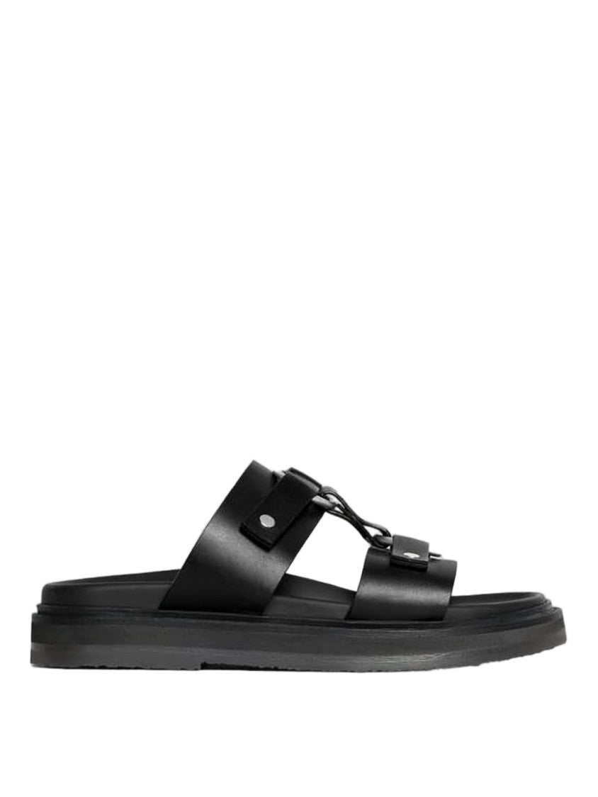 Celine Black Minimalist Sandal With Chain Detail