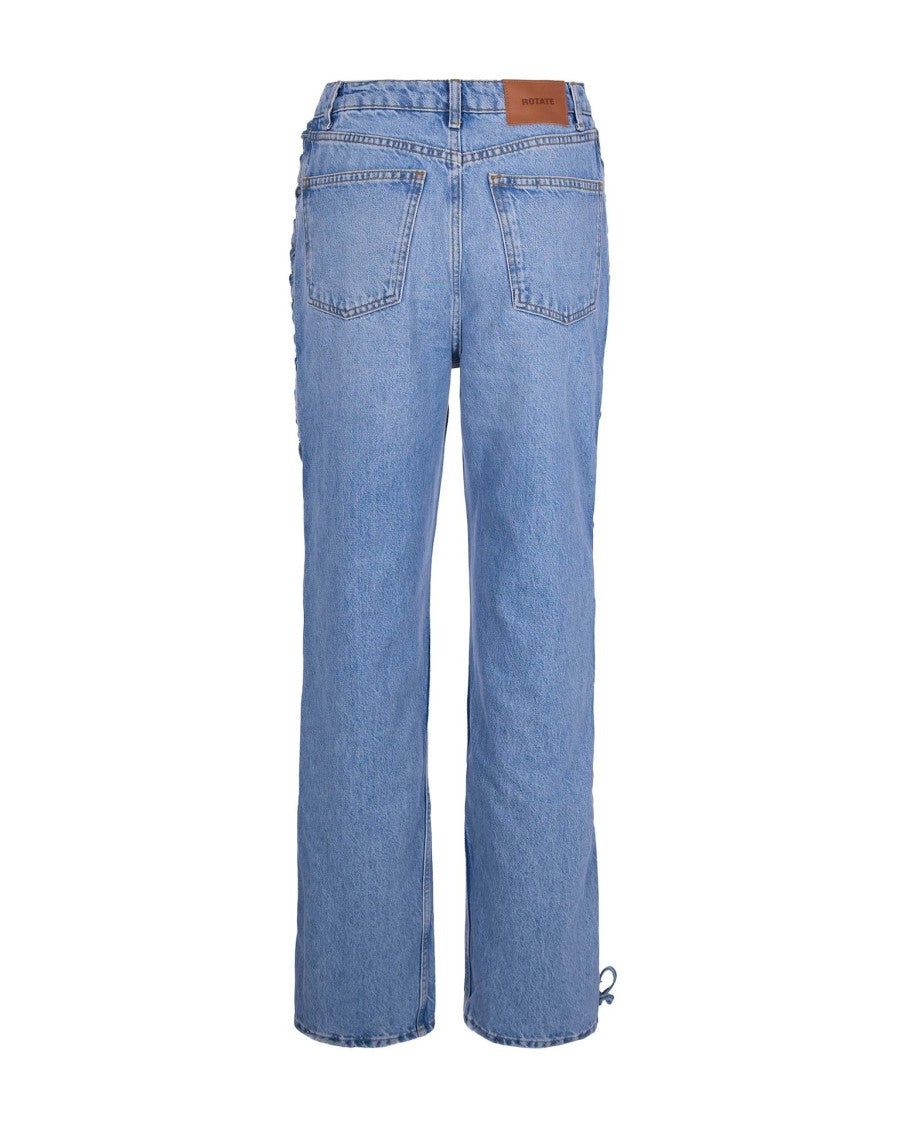 Rotate Hydrangea Twisted Lacing Jeans