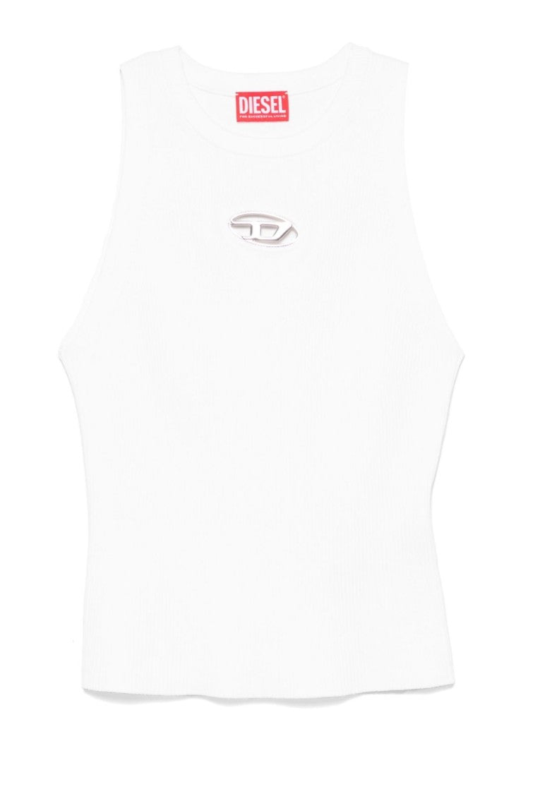 Diesel Fitted Sleeveless Top With Ribbed Texture