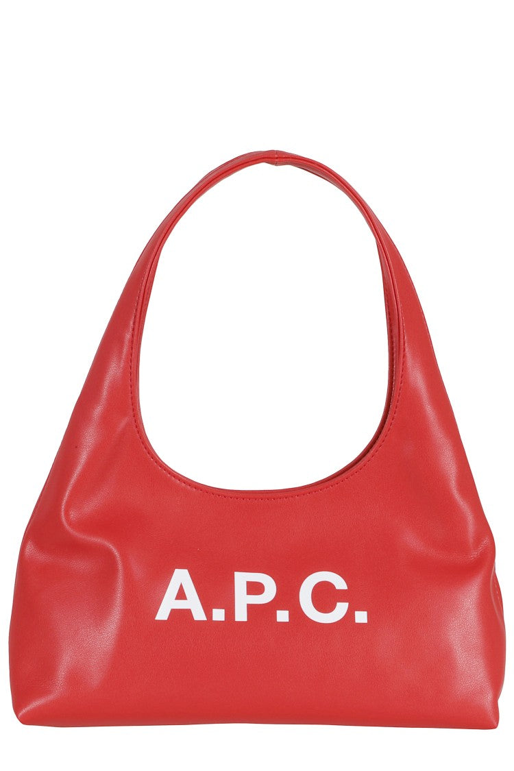 A.P.C. Red Baby Ninon Shoulder Front-Logo Polyurethane Shoulder Bag